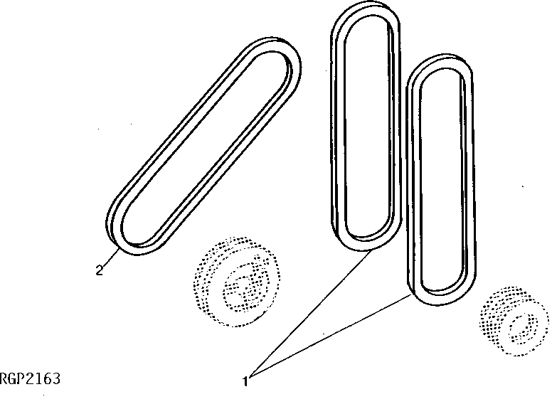 Схема запчастей John Deere 90 - 4 - FAN AND COMPRESSOR BELTS 429 - ENGINE 4