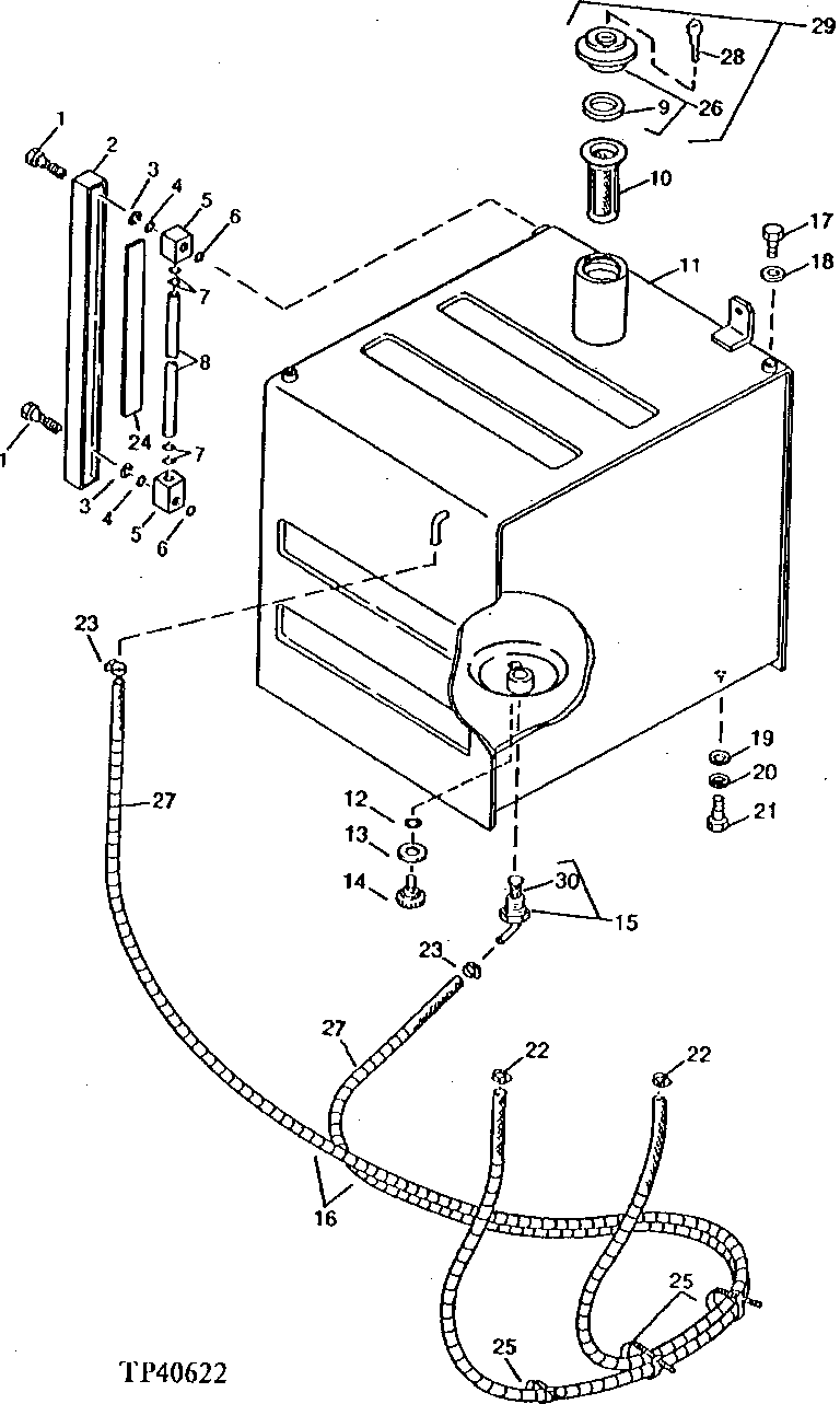 Схема запчастей John Deere 90 - 2 - FUEL TANK 560 - ENGINE AUXILIARY SYSTEMS 5