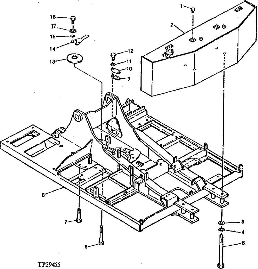 Схема запчастей John Deere 90 - 2 - FRAME 1740 - FRAMES, CHASSIS OR SUPPORTING STRUCTURE 17
