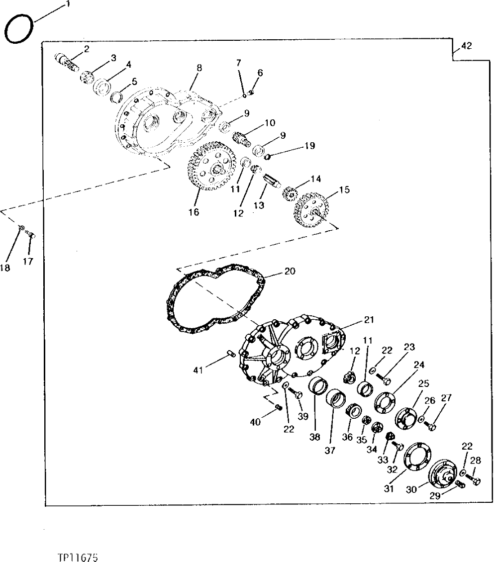 Схема запчастей John Deere 90C - 2 - TRACK DRIVE GEAR CASE, COVER AND GEARS 250 - AXLES AND SUSPENSION SYSTEMS 2