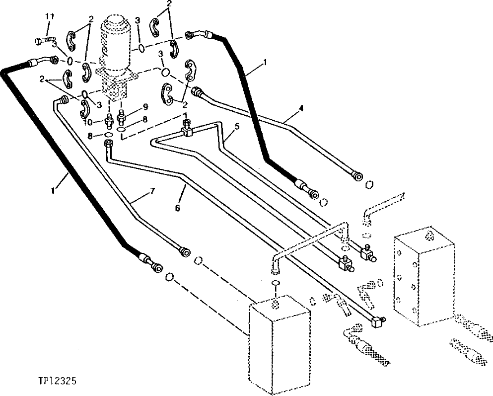 Схема запчастей John Deere 90C - 14 - COUNTERBALANCE VALVE TO ROTARY MANIFOLD OIL LINES AND HOSES 260 - AXLES AND SUSPENSION SYSTEMS 2