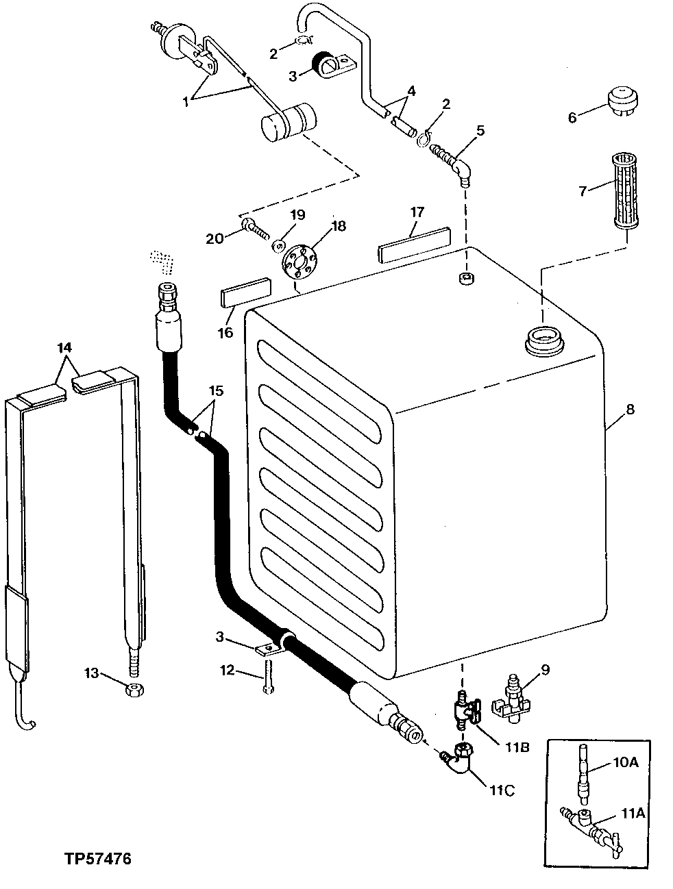 Схема запчастей John Deere 90C - 2 - FUEL TANK AND FUEL HOSES 560 - ENGINE AUXILIARY SYSTEMS 5