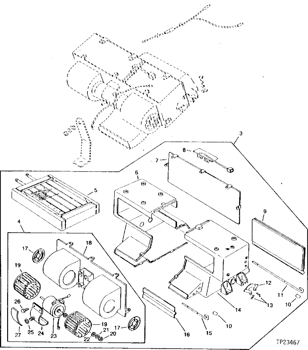 Схема запчастей John Deere 90C - 11A - CAB HEATER 1830 - OPERATORS STATION 18