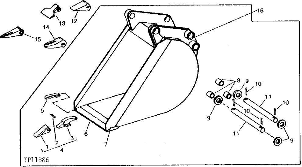 Схема запчастей John Deere 90C - 2 - BUCKETS 3302 - BACKHOE AND EXCAVATOR 33