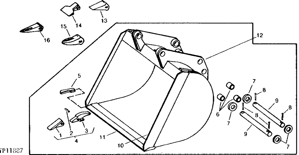Схема запчастей John Deere 90C - 3 - BUCKETS 3302 - BACKHOE AND EXCAVATOR 33