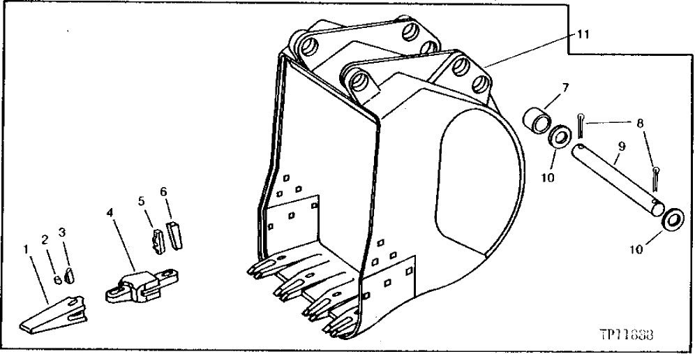 Схема запчастей John Deere 90C - 4 - HEAVY-DUTY BUCKETS 3302 - BACKHOE AND EXCAVATOR 33