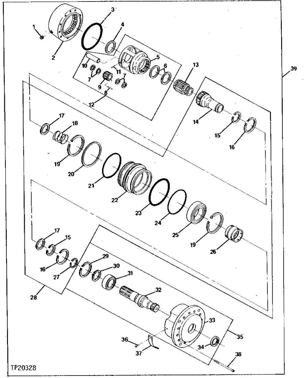 Схема запчастей John Deere 90CR - 2 - TWO-SPEED GEAR BOX 260 - AXLES AND SUSPENSION SYSTEMS 2