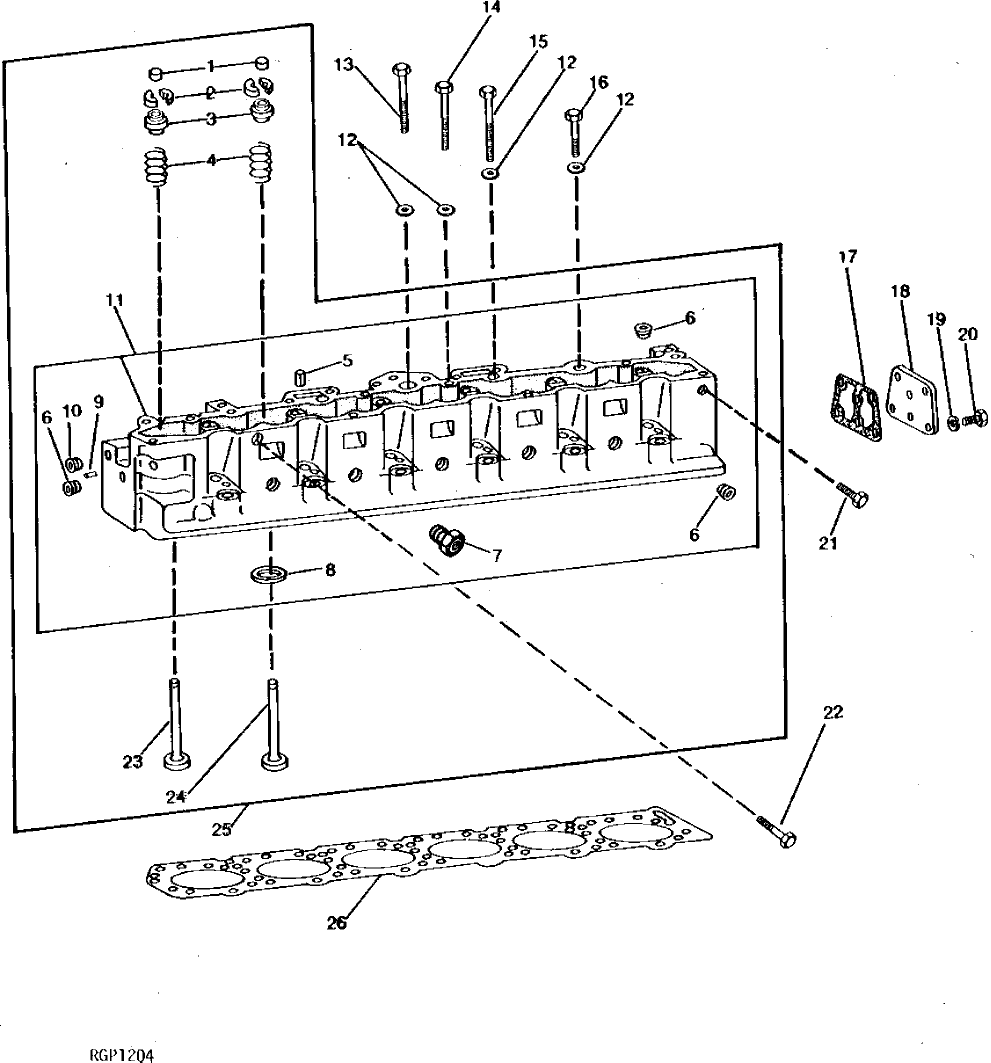 Схема запчастей John Deere 90CR - 2 - CYLINDER HEAD AND VALVES 409 - ENGINE 4