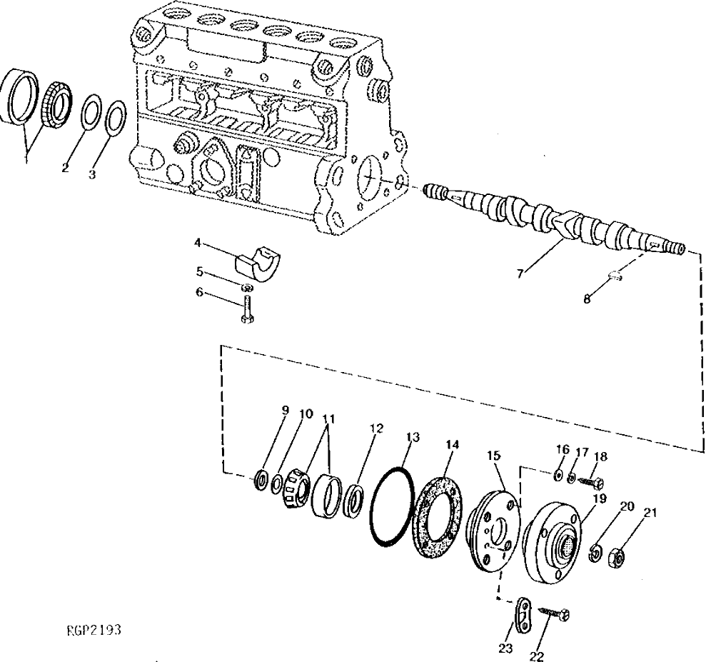 Схема запчастей John Deere 90CR - 8 - FUEL INJECTION PUMP DRIVE 413 - ENGINE 4