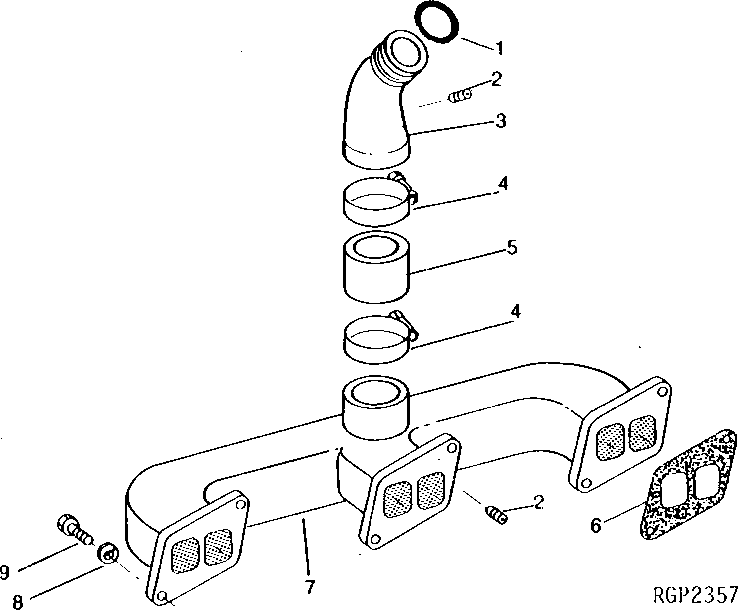 Схема запчастей John Deere 90CR - 1 - INTAKE MANIFOLD 414 - ENGINE 4