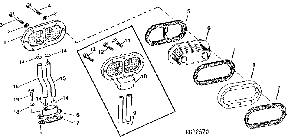 Схема запчастей John Deere 90CR - 1 - ENGINE OIL COOLER 419 - ENGINE 4