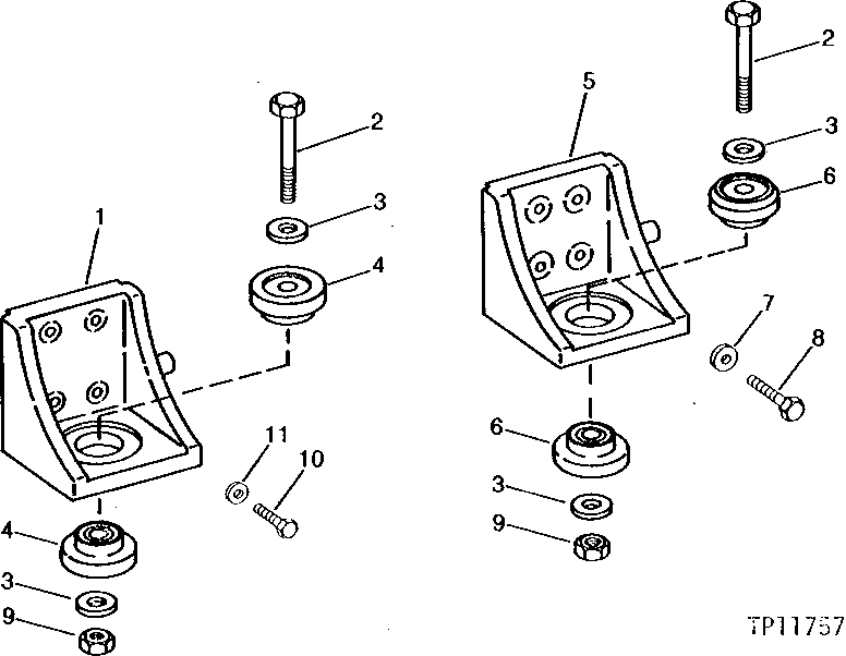 Схема запчастей John Deere 90CR - 1 - FRONT AND REAR ENGINE MOUNTS 540 - ENGINE AUXILIARY SYSTEMS 5