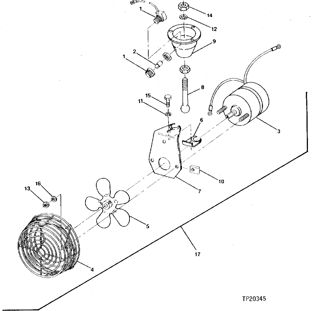 Схема запчастей John Deere 90CR - 8 - CIRCULATING FAN 1830 - OPERATORS STATION 18