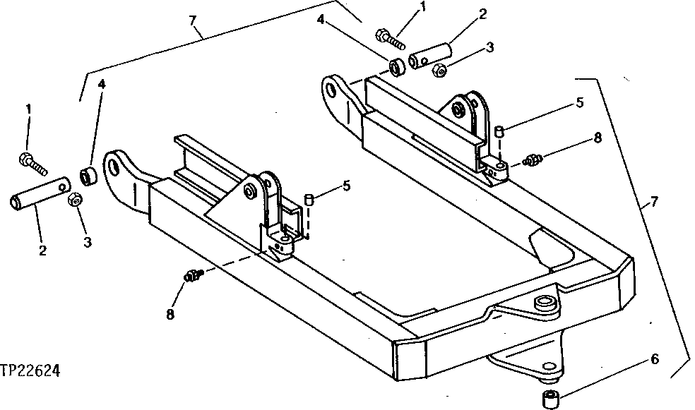 Схема запчастей John Deere 90CR - 1 - DOZER BOOM FRAME 3243 - DOZERS 32