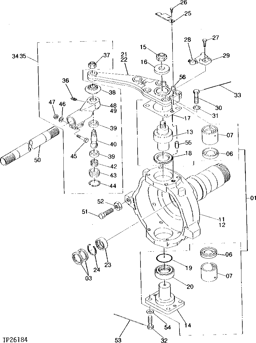 Схема запчастей John Deere 95 - 4 - KNUCKLE AND KNUCKLE ARM 201 - AXLES AND SUSPENSION SYSTEMS 2