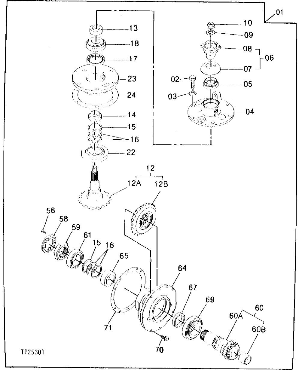 Схема запчастей John Deere 95 - 2 - TRANSMISSION BEVEL GEAR 350 - TRANSMISSION 3