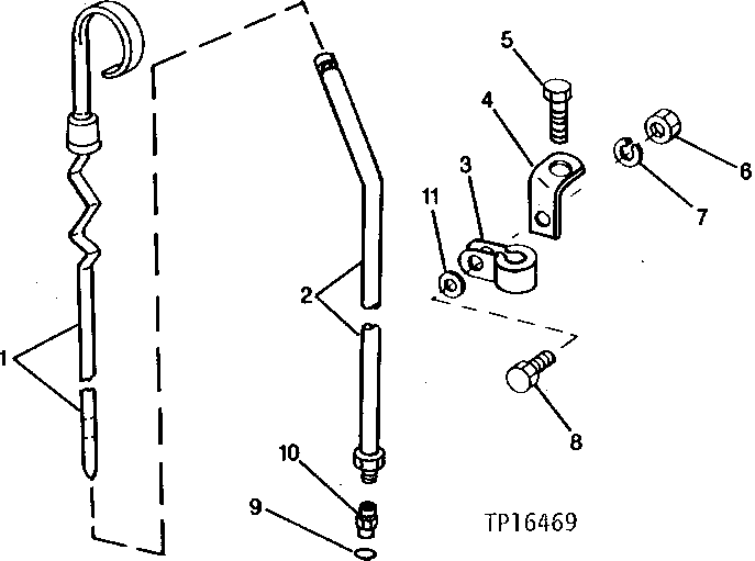 Схема запчастей John Deere 95 - 3 - ENGINE OIL DIPSTICK 407 - ENGINE 4
