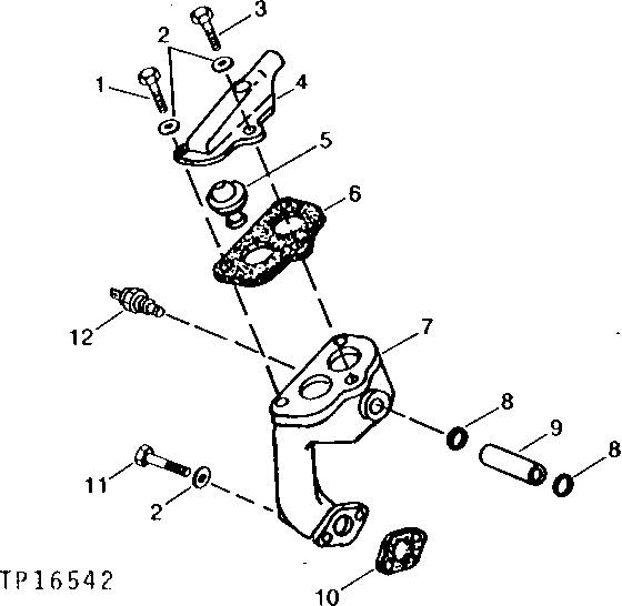 Схема запчастей John Deere 95 - 2 - ENGINE THERMOSTAT AND THERMOSTAT HOUSING 418 - ENGINE 4