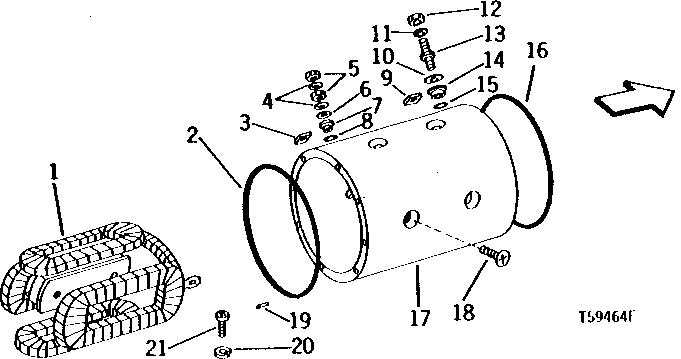 Схема запчастей John Deere 95 - 3 - STARTING MOTOR AND MAIN FRAME COIL 422 - ENGINE 4