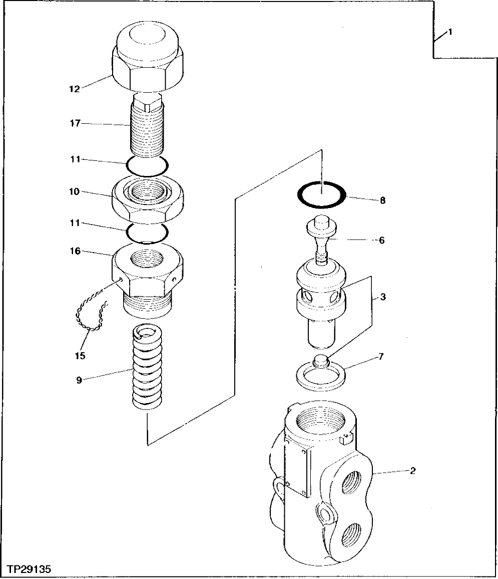 Схема запчастей John Deere 95 - 8 - STEERING RELIEF VALVE 960 - STEERING SYSTEM 9