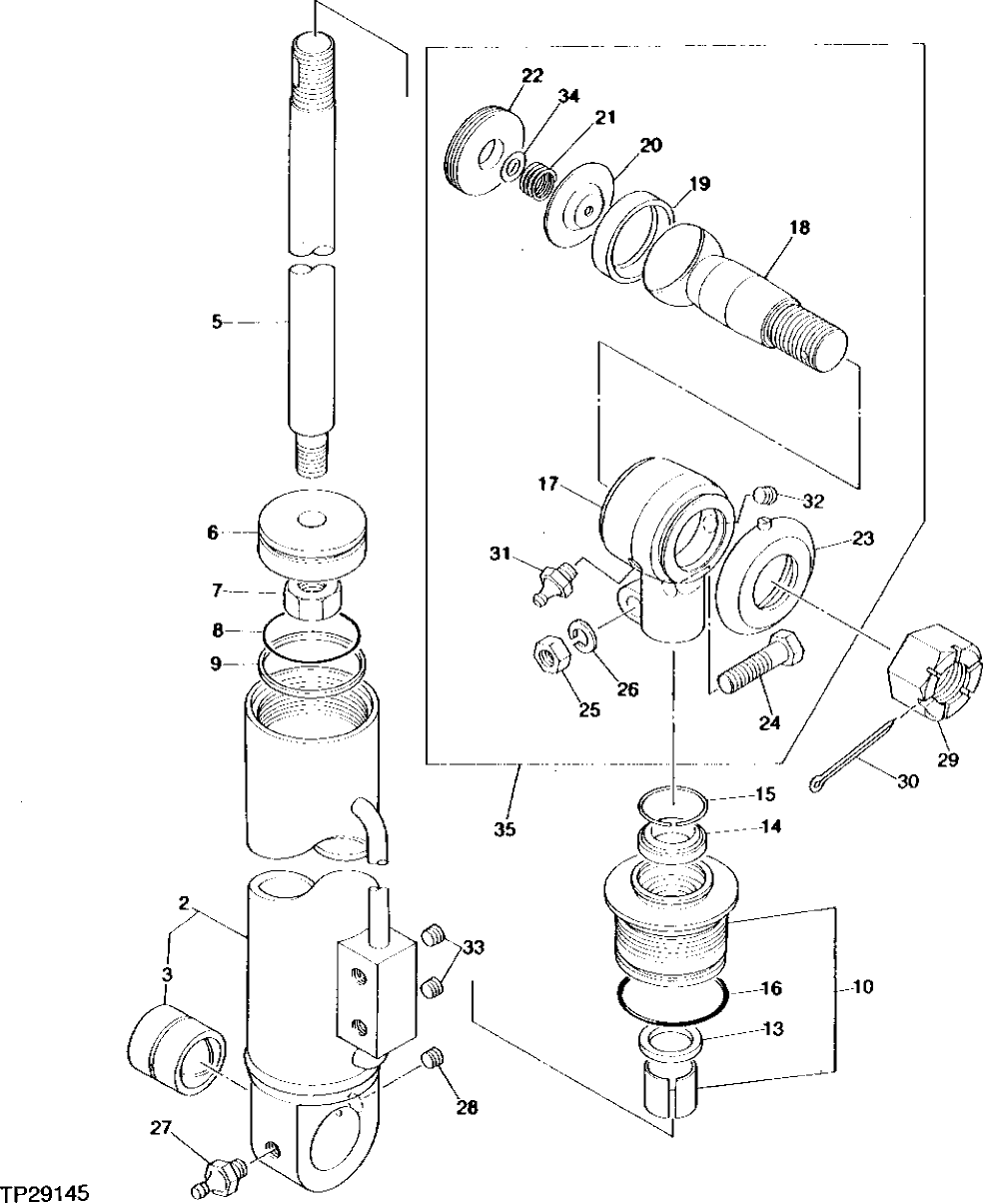 Схема запчастей John Deere 95 - 14 - STEERING CYLINDER 960 - STEERING SYSTEM 9