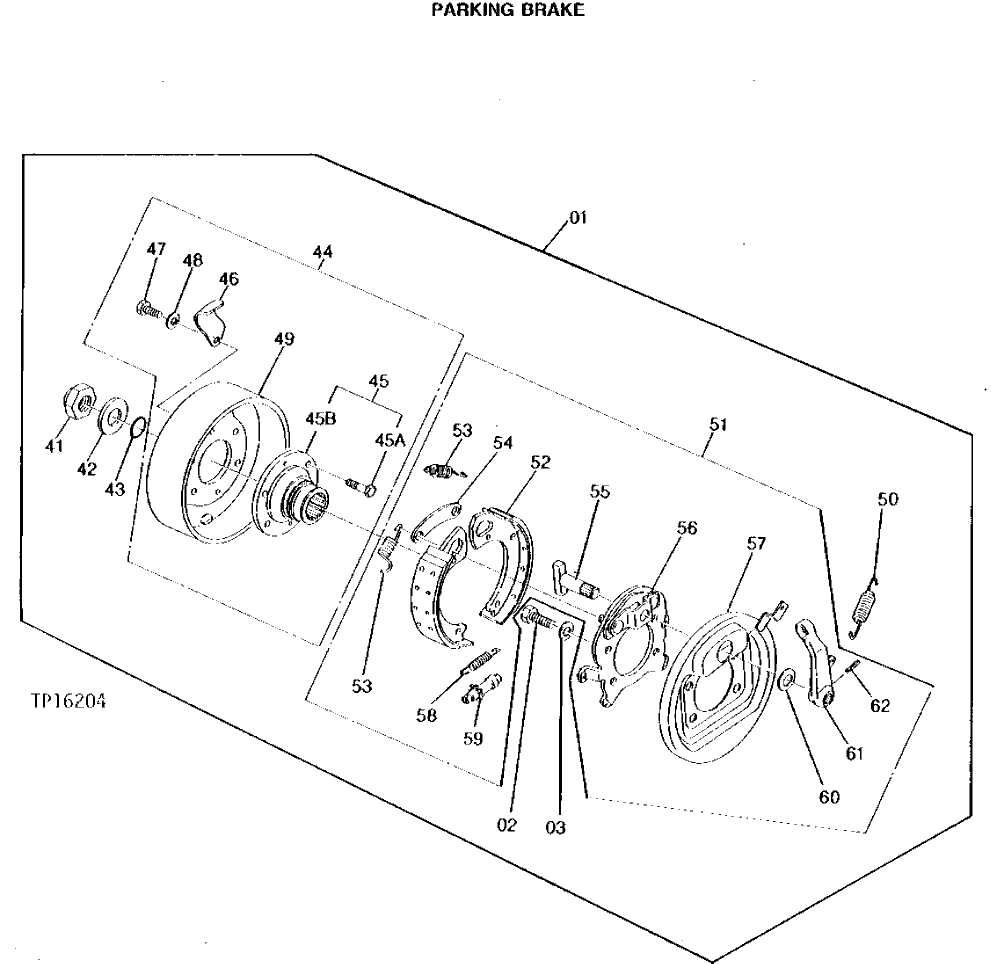 Схема запчастей John Deere 95 - 2 - PARKING BRAKE 1111 - PARK BRAKE 11