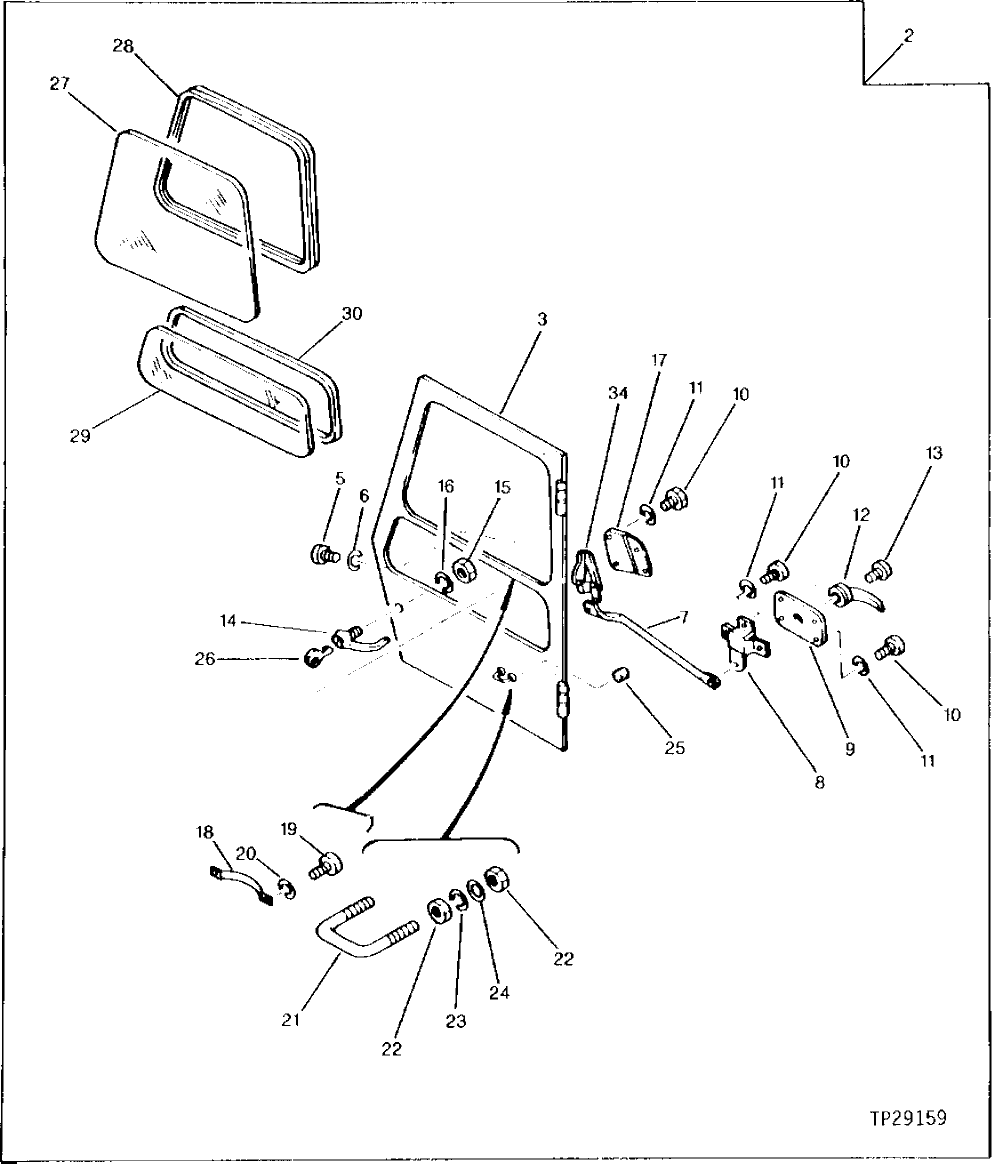 Схема запчастей John Deere 95 - 10 - CAB DOOR 1810 - OPERATORS STATION 18