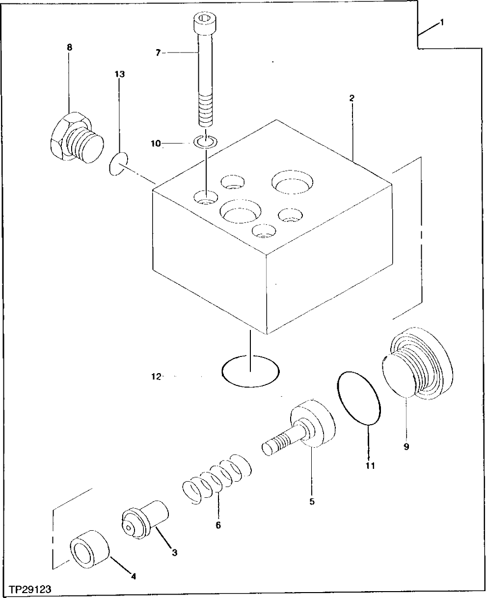 Схема запчастей John Deere 95 - 10 - STEERING PRESSURE RELIEF VALVE 2160 - VEHICLE MAIN HYDRAULIC SYSTEM 21