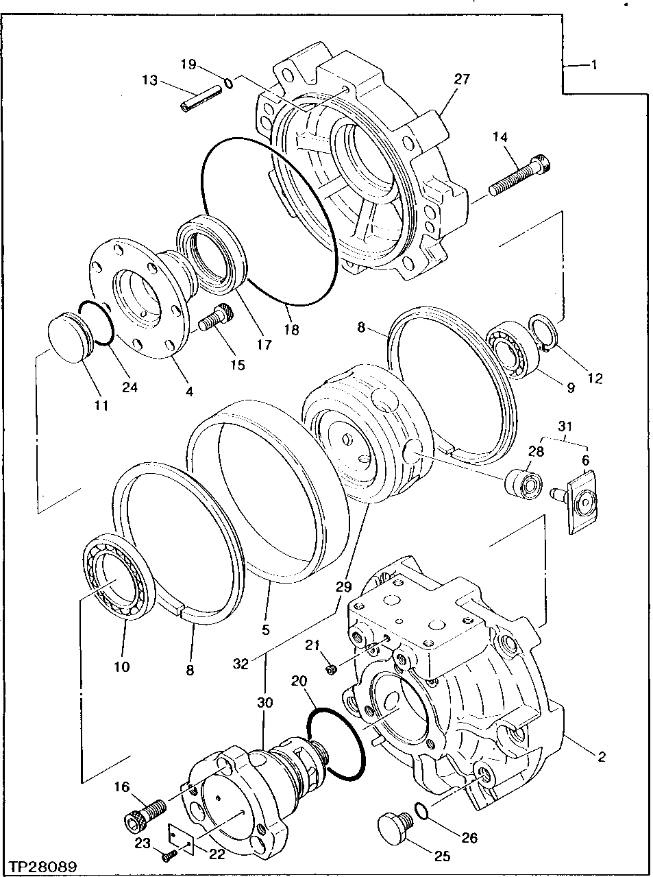 Схема запчастей John Deere 0 - 2 - PROPEL MOTOR 250 - AXLES AND SUSPENSION SYSTEMS 2