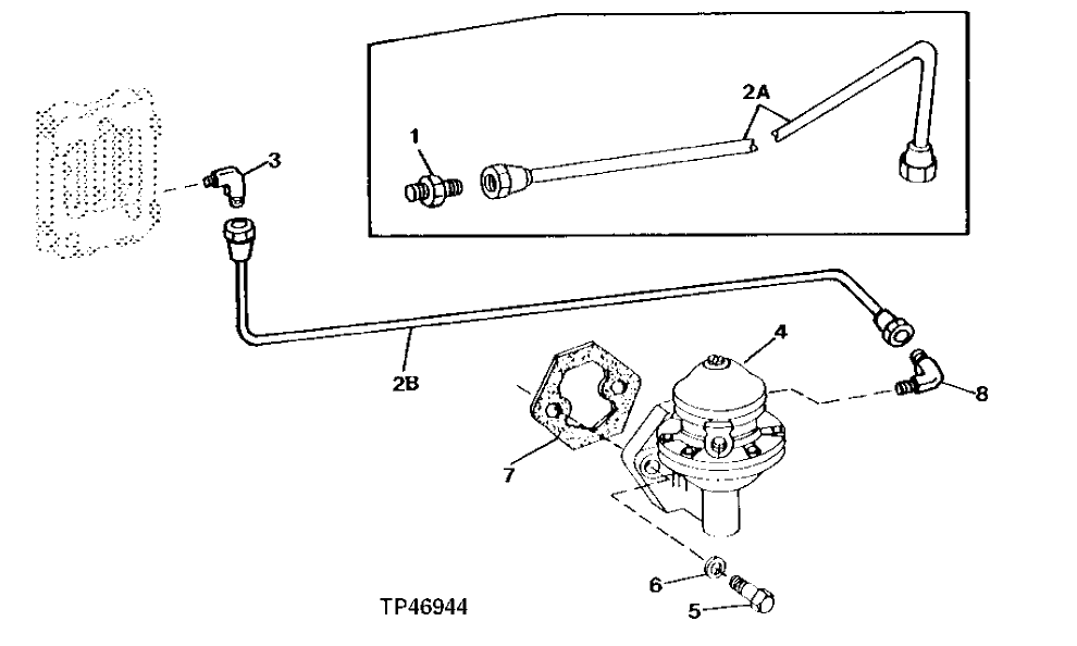 Схема запчастей John Deere 0 - 1 - FUEL TRANSFER PUMP 421 - ENGINE 4