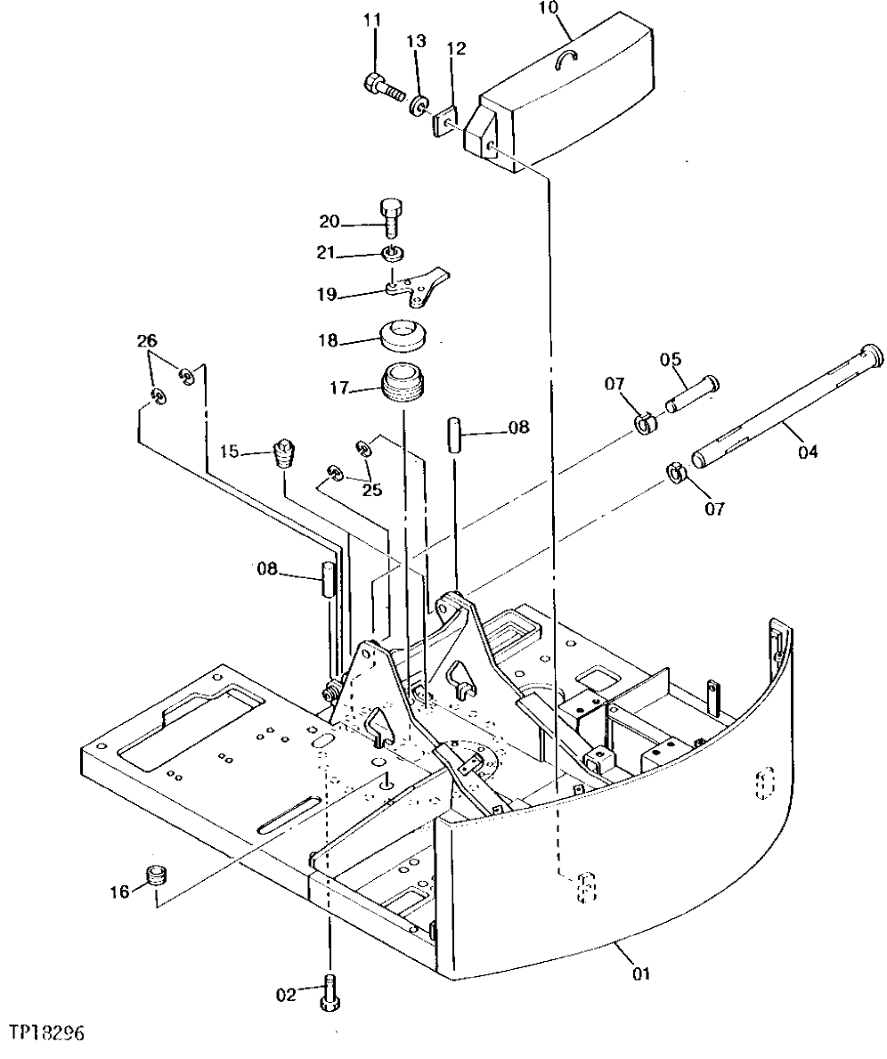 Схема запчастей John Deere 0 - 2 - MAIN FRAME AND COUNTERWEIGHT 1740 - FRAME, CHASSIS OR SUPPORTING STRUCTURE 17