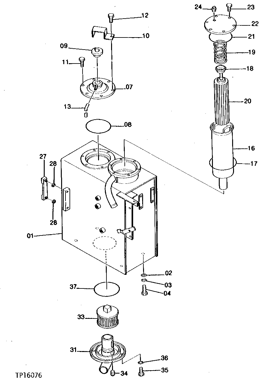 Схема запчастей John Deere 0 - 2 - HYDRAULIC RESERVOIR 2160 - MAIN HYDRAULIC SYSTEM 21