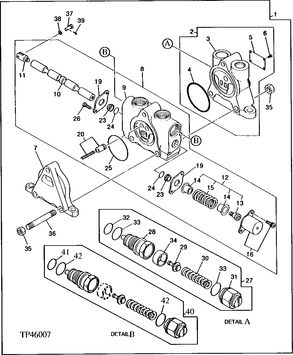 Схема запчастей John Deere 0 - 8 - CONTROL VALVE 3460 - GRADING DEVICE 34