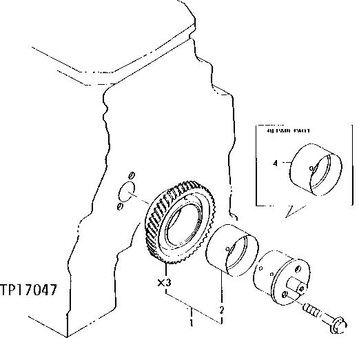 Схема запчастей John Deere 5 - 6 - ENGINE CAMSHAFT IDLER GEAR 401 - ENGINE 4