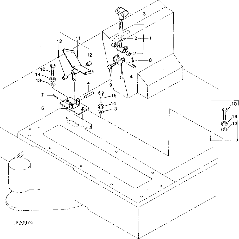 Схема запчастей John Deere 5 - 4 - ACCELERATOR AND BLADE LINKAGE 515 - ENGINE AUXILIARY SYSTEM 5