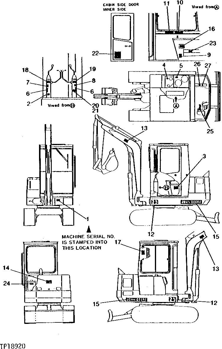 Схема запчастей John Deere 5 - 4 - DECALS AND LABELS FOR UNITS WITH CAB 1320 - MISCELLANEOUS VEHICLE 13