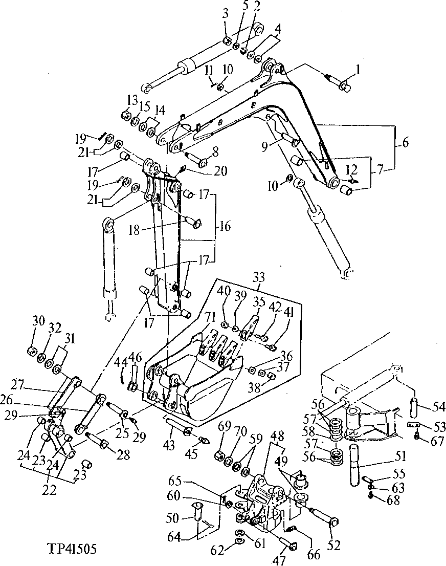 Схема запчастей John Deere 5 - 2 - ARM, BOOM, BUCKET AND LINKAGE 3302 - BACKHOE 33