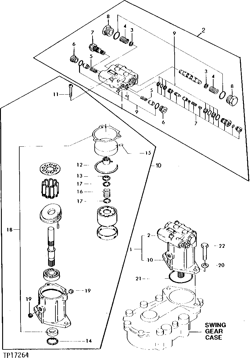 Схема запчастей John Deere 5 - 4 - SWING MOTOR 4360 - SWING, ROTATION OR PIVOTING SYSTEM 43