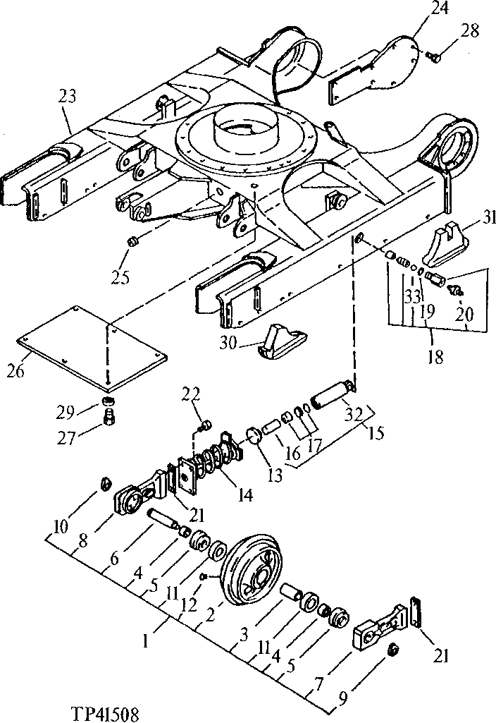 Схема запчастей John Deere 0 - 4 - TRACK FRAME AND IDLER 130 - TRACKS 1