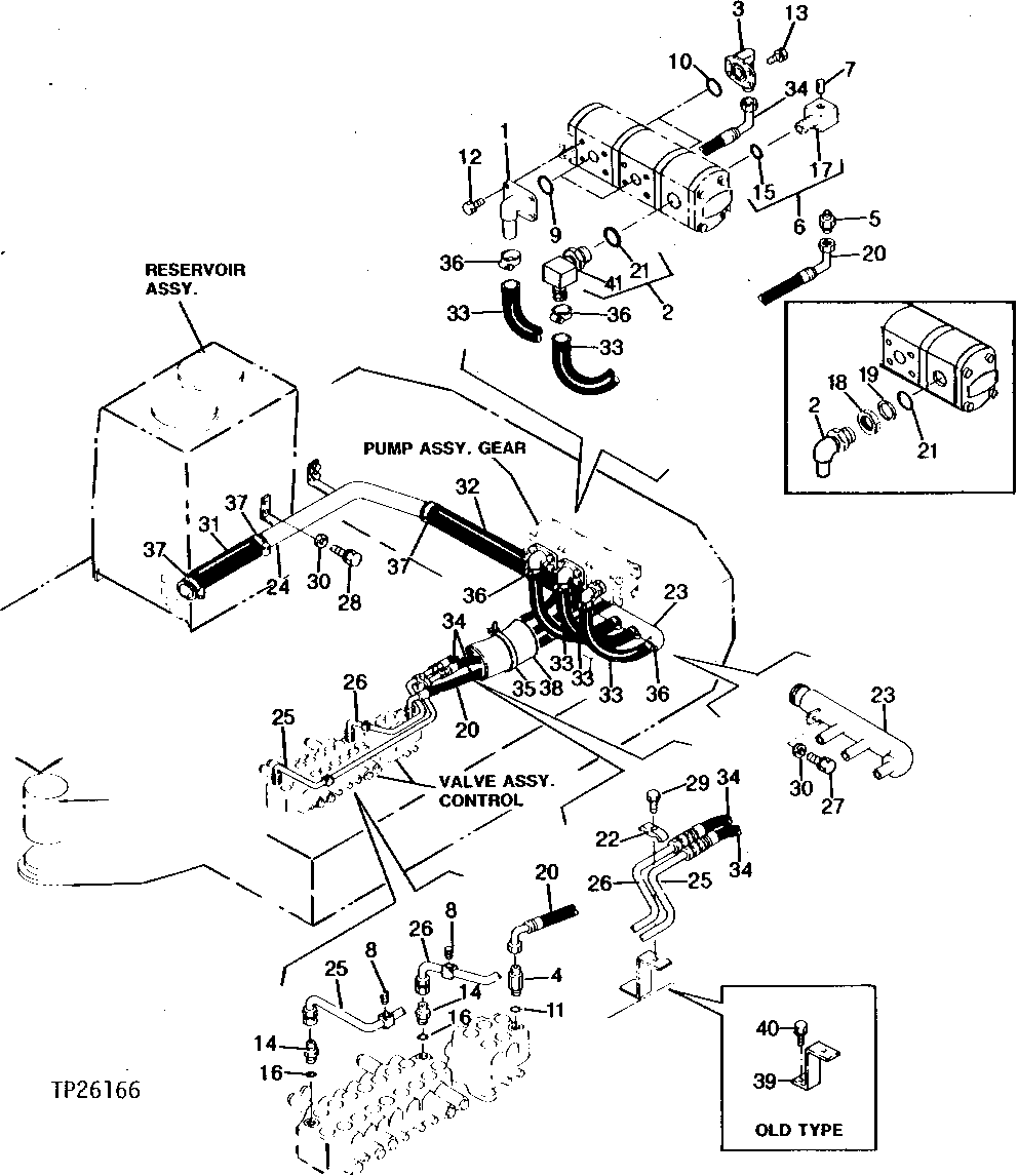 Схема запчастей John Deere 0 - 6 - HYDRAULIC HOSES, LINES AND FITTINGS 2160 - MAIN HYDRAULIC SYSTEM 21