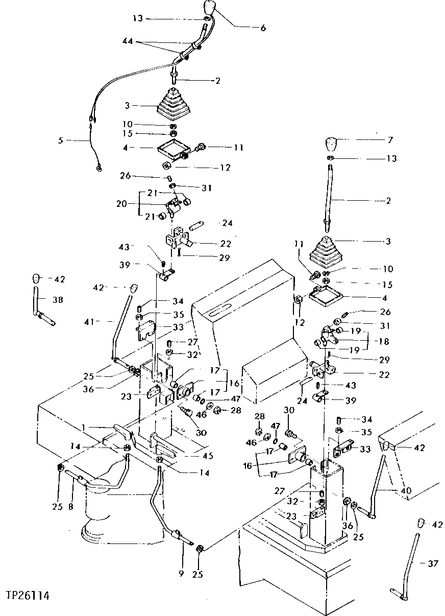 Схема запчастей John Deere 0 - 4 - CONTROL LEVERS AND LINKAGE 3315 - BACKHOE 33