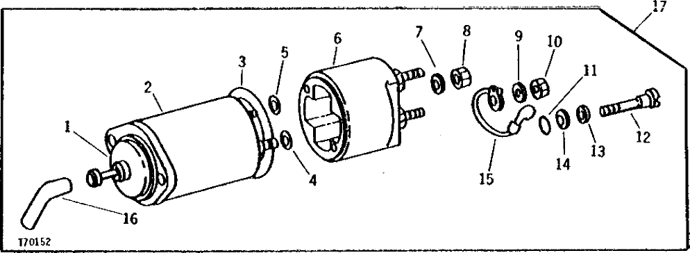 Схема запчастей John Deere 0D - 5 - STARTING MOTOR SOLENOID SWITCH 422 - ENGINE 4
