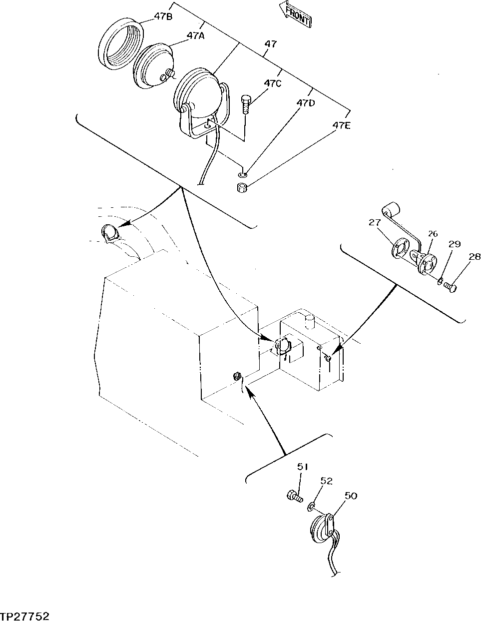 Схема запчастей John Deere 0D - 6 - ELECTRIC PARTS 1674 - ELECTRICAL SYSTEM 16