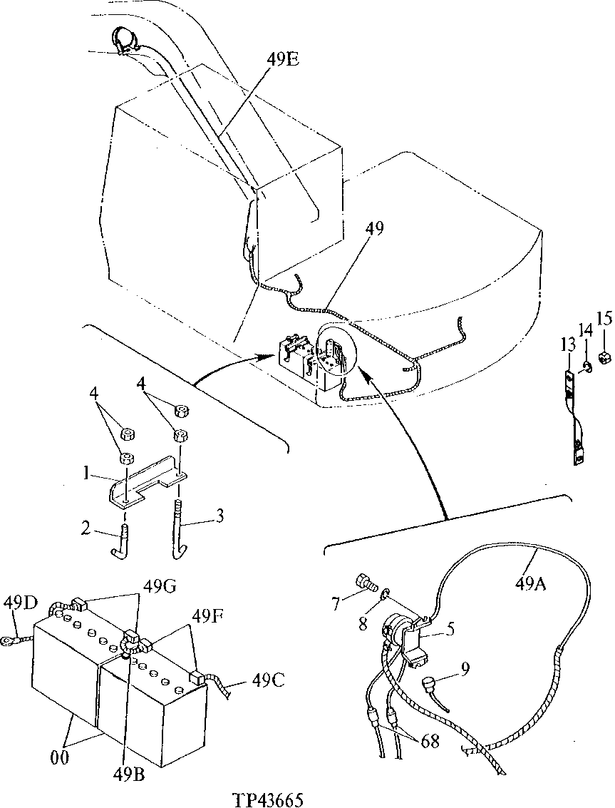 Схема запчастей John Deere 0D - 8 - ELECTRIC PARTS 1674 - ELECTRICAL SYSTEM 16