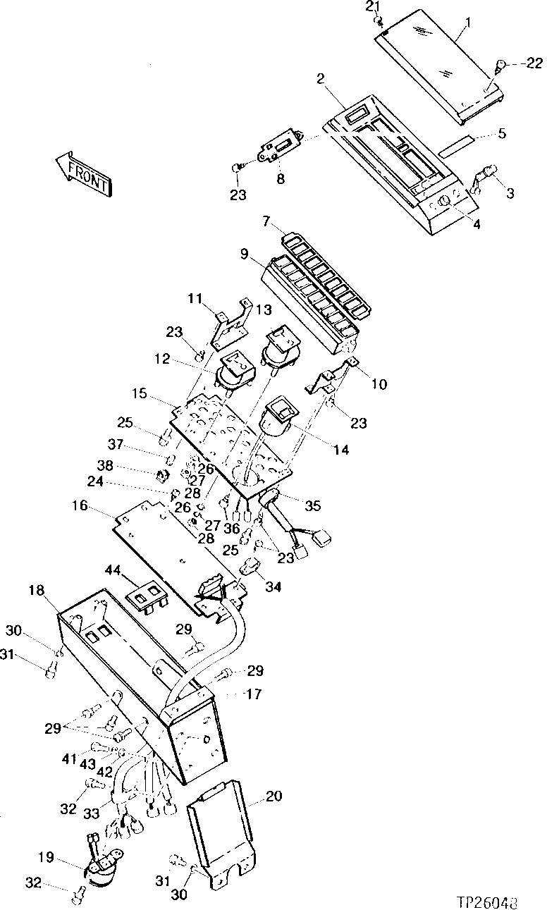 Схема запчастей John Deere 0D - 2 - GAUGE PANEL 1676 - ELECTRICAL SYSTEM 16