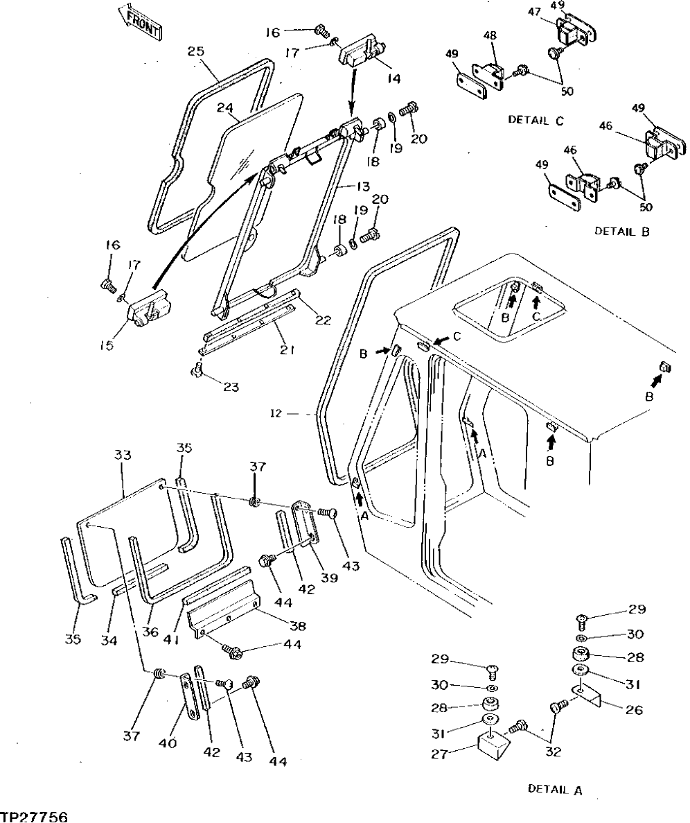 Схема запчастей John Deere 0D - 10 - CAB COMPONENTS 1810 - OPERATORS STATION 18