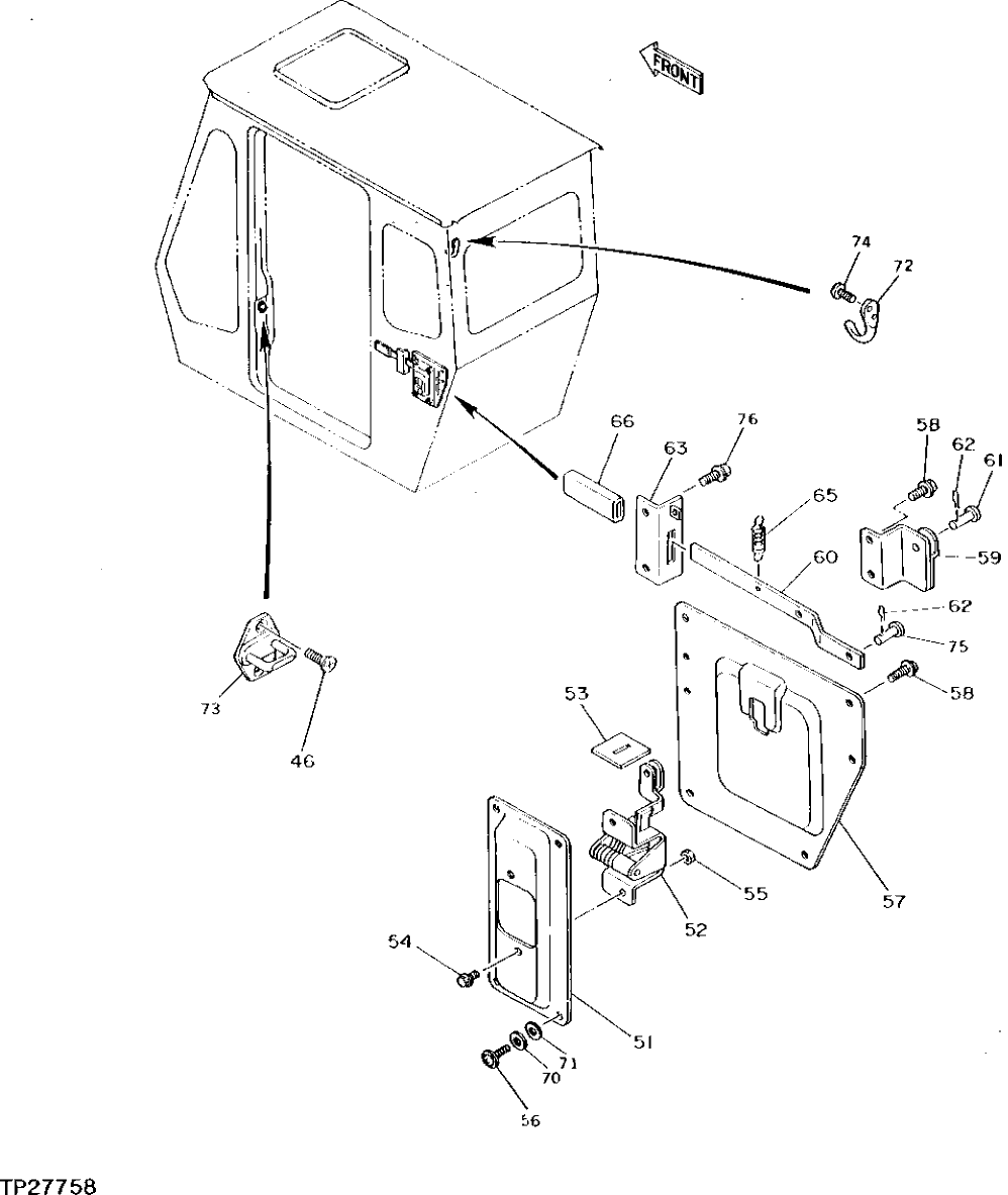 Схема запчастей John Deere 0D - 14 - CAB COMPONENTS 1810 - OPERATORS STATION 18