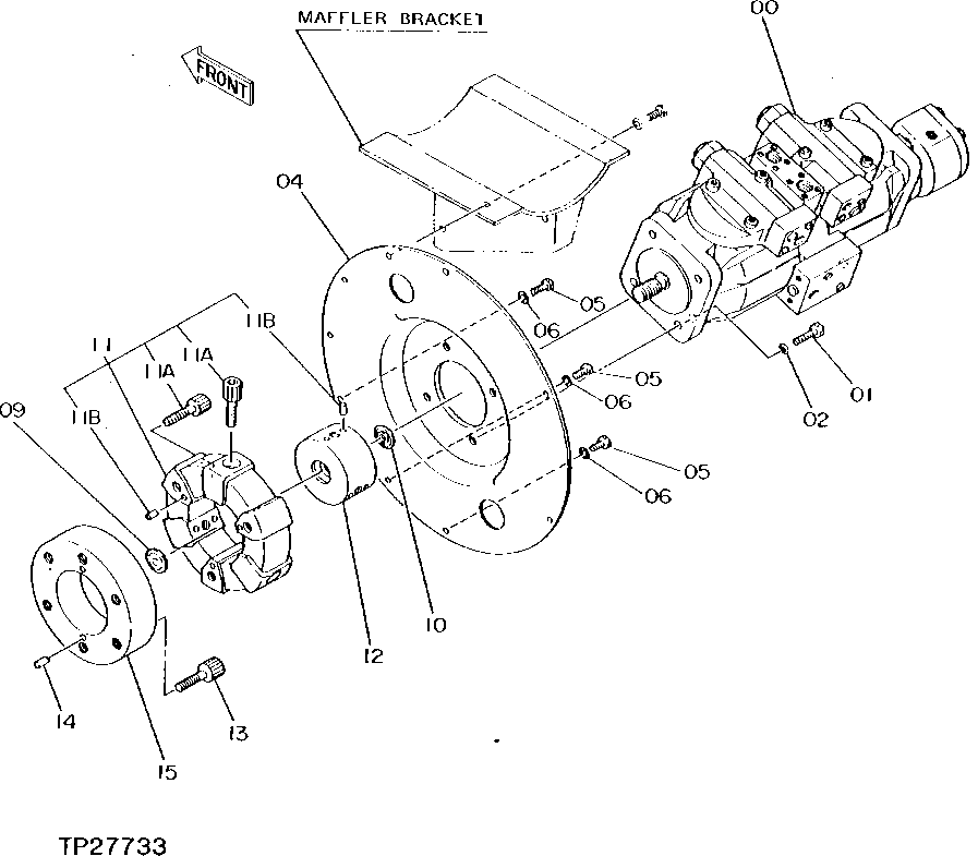Схема запчастей John Deere 0D - 2 - MAIN HYDRAULIC PUMP 2160 - MAIN HYDRAULIC SYSTEM 21