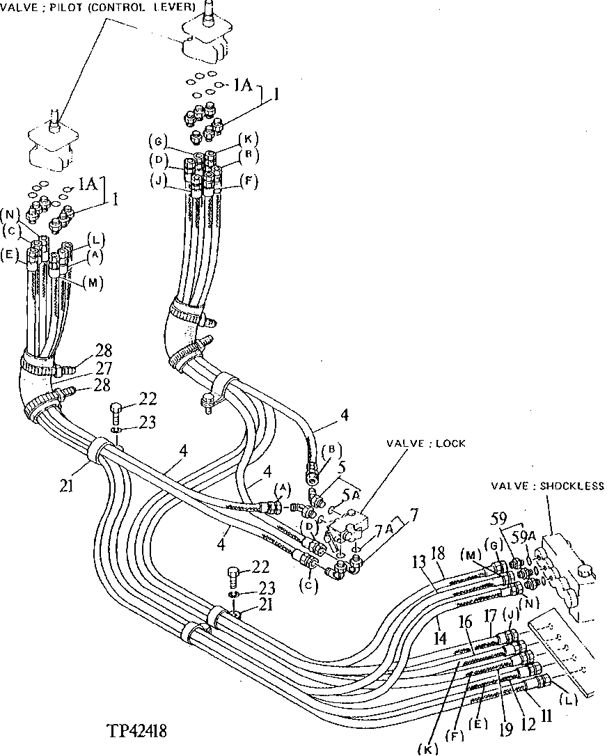 Схема запчастей John Deere 0D - 12 - PILOT PLUMBING 2160 - MAIN HYDRAULIC SYSTEM 21
