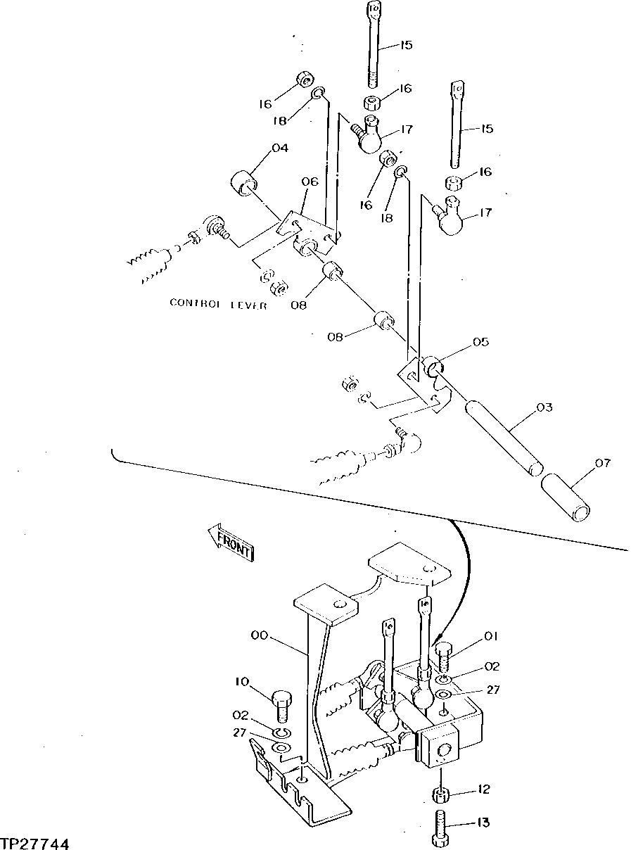 Схема запчастей John Deere 0D - 2 - PROPEL CONTROL LINK 3315 - EXCAVATOR 33